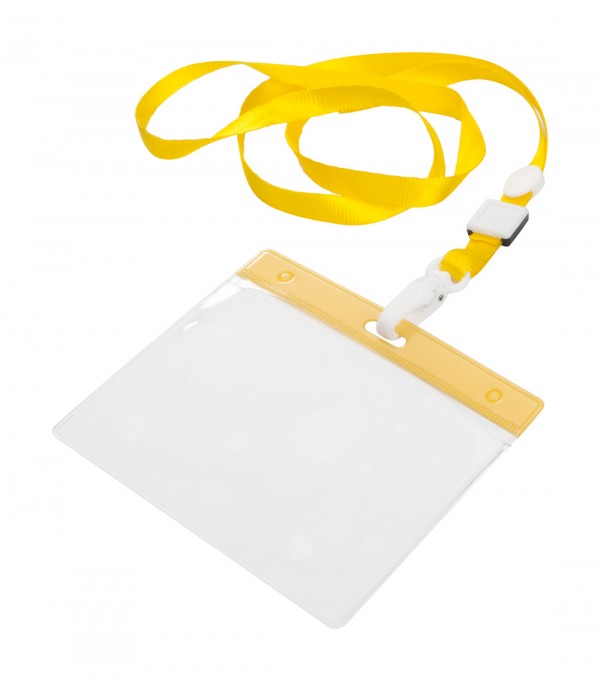 Ballek suport ecuson cu lanyard  galben