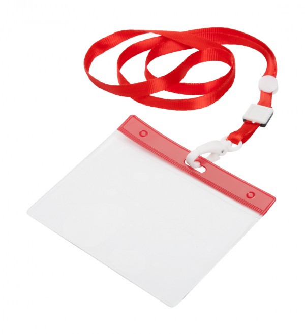 Ballek suport ecuson cu lanyard  roșu
