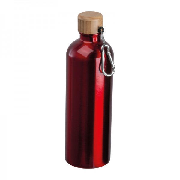 RUTH Sticlă din oţel inoxidabil cu carabină, 750ml ø 7,3 x 23,5 cm Rosu