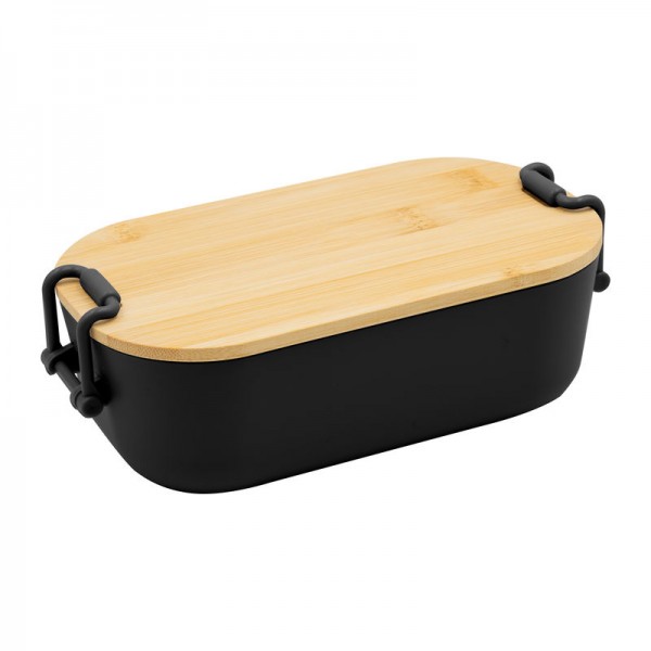 JAVIER Caserolă cu capac din bambus, 750 ml 19,5 x 10,9 x 7,2 cm Negru