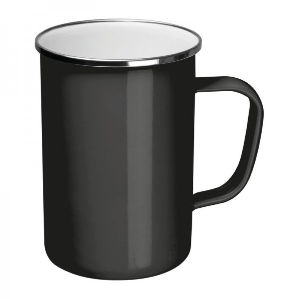 GENE Cană emailată, 550ml ø 9,2 × 12,8 cm Negru