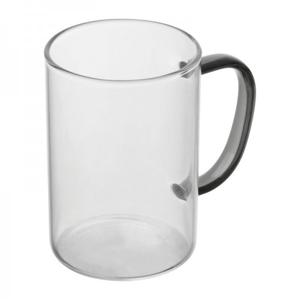 EDDA Pahar din sticlă cu mâner colorat, 250 ml ø 7 × 10,1 cm Negru