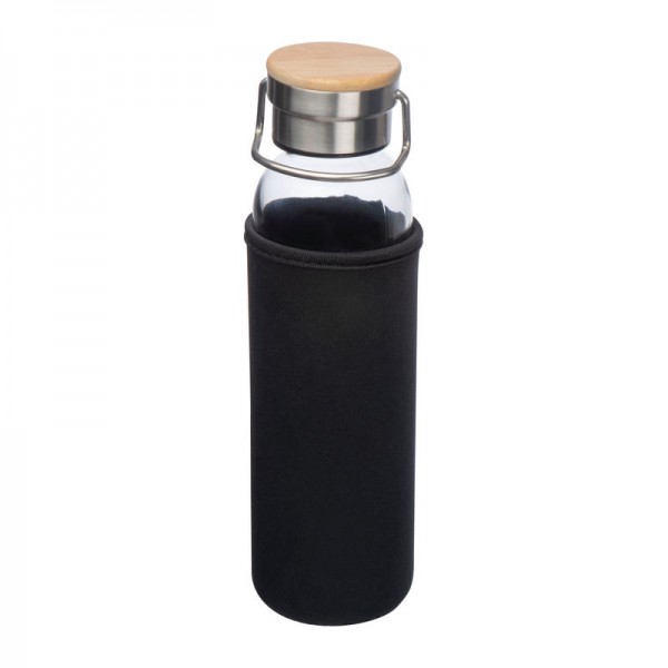 RAMONA Sticlă de băut cu husă neopren, 600ml ø 7 x 24,5 cm Negru
