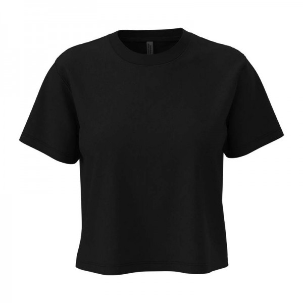 Cropped crew neck T-Shirt for women S Graphit Black
