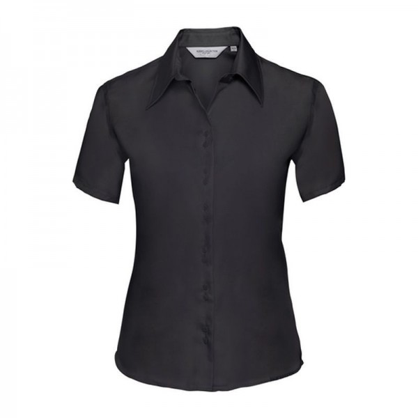 Russell Non-iron ladies blouse short-sleeve XL Black