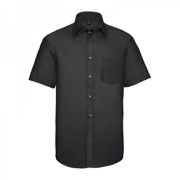 Russell Non-iron Men Shirt short-sleeve 4XL Black