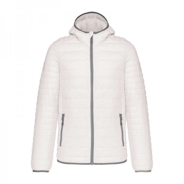 MEN'S LIGHTWEIGHT HOODED PADDED JACKET M White