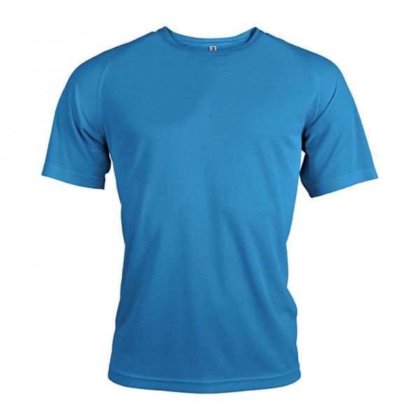 MEN'S SHORT-SLEEVED SPORTS T-SHIRT 2XL Aqua Blue