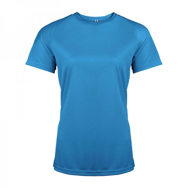 LADIES' SHORT-SLEEVED SPORTS T-SHIRT XL Aqua Blue