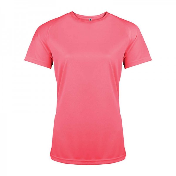 LADIES' SHORT-SLEEVED SPORTS T-SHIRT 2XL Fluorescent Pink