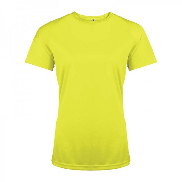 LADIES' SHORT-SLEEVED SPORTS T-SHIRT XS Fluorescent Yellow