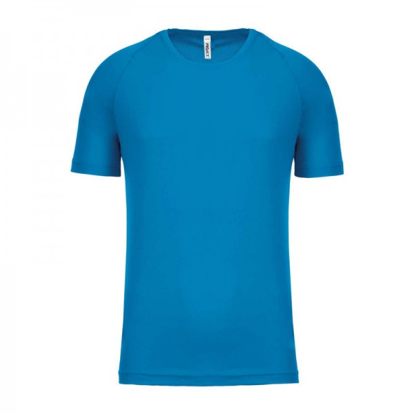KIDS' SHORT SLEEVED SPORTS T-SHIRT 6/8 Aqua Blue
