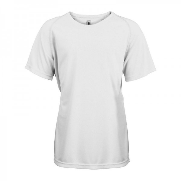 KIDS' SHORT SLEEVED SPORTS T-SHIRT 12/14 Arctic White
