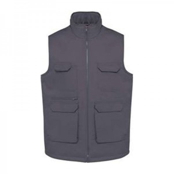 UNISEX PADDED MULTI-POCKET POLYCOTTON VEST S Convoy Grey