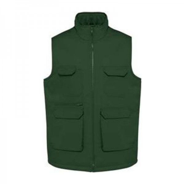 UNISEX PADDED MULTI-POCKET POLYCOTTON VEST S Forest Green