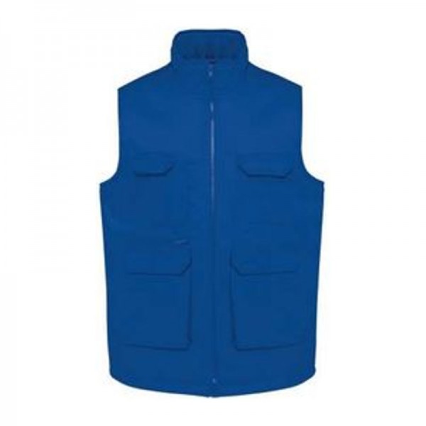 UNISEX PADDED MULTI-POCKET POLYCOTTON VEST M Royal Blue