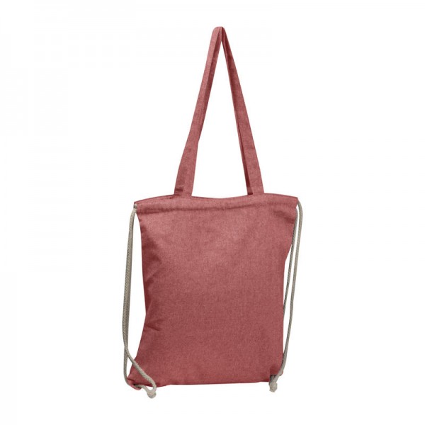 Sacoșă 2in1 din bumbac reciclat Addison, 140 g/m² 37,5 × 0,3 × 42 cm Rosu