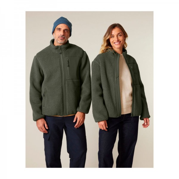 Brooker unisex relaxed fit sherpa jacket 2XL Khaki