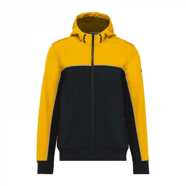 UNISEX 3-LAYER TWO-TONE BIONIC SOFTSHELL JACKET 2XL Black/Yellow