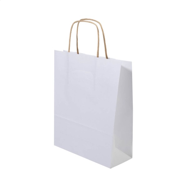 Papbag S pungă de hârtie pentru cadouri, mică  alb