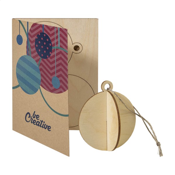 FestiCard Kraft felicitare de Crăciun, glob  natural