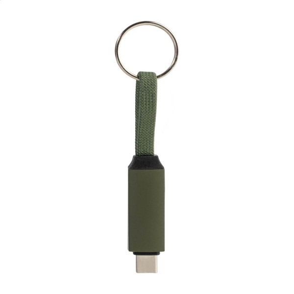 Keycab breloc cu cablu USB-C de 60 W  verde închis