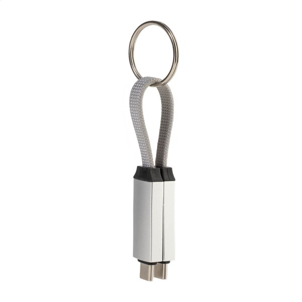 Keycab breloc cu cablu USB-C de 60 W  argintiu