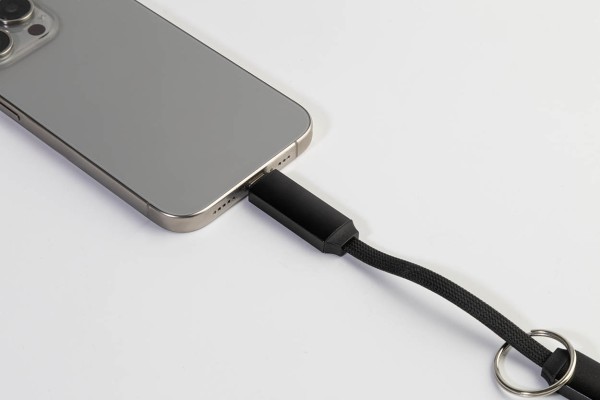 Keycab breloc cu cablu USB-C de 60 W  negru